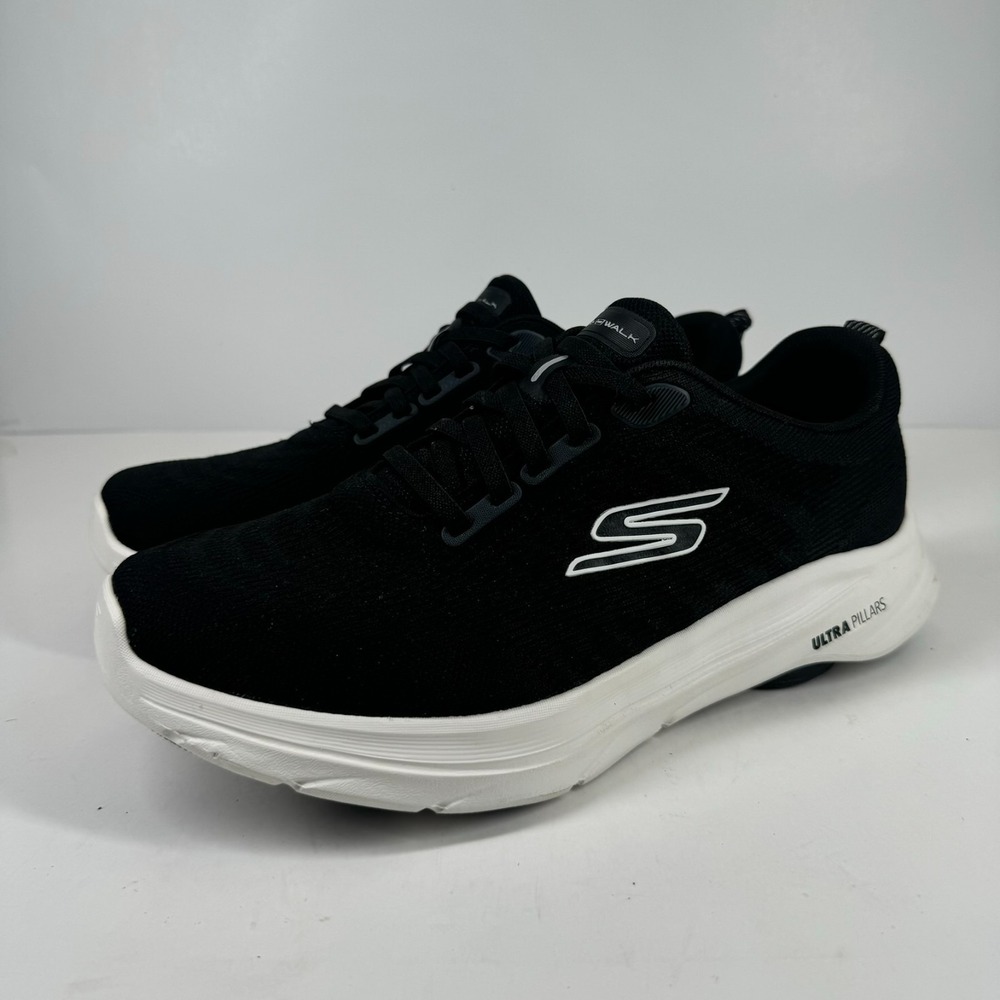 Skechers GOwalk 8 Day Men's US 8.5 Extra Wide Black/White Comfort Walking Shoes‎